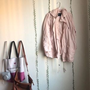 FOREVER21+ baby pink raincoat.